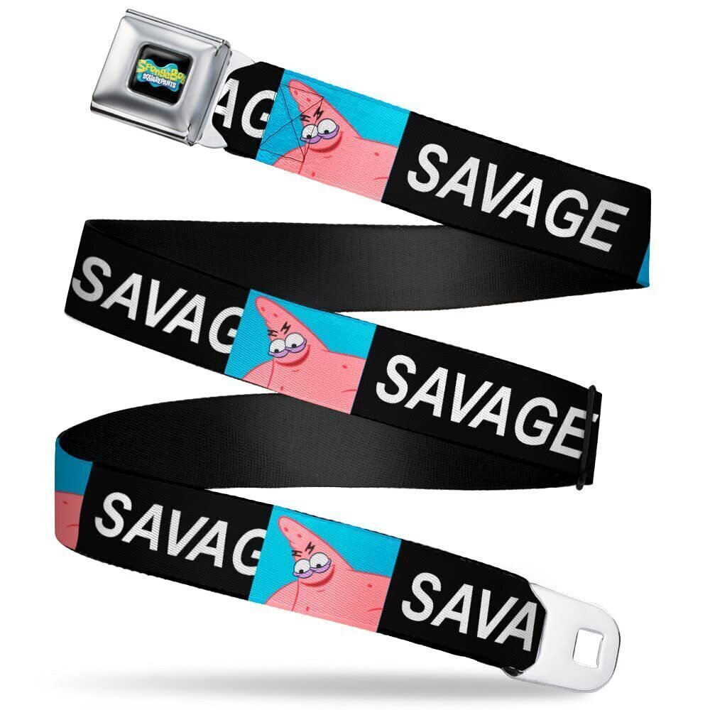 7609 Nickelodeon Belt, Seatbelt Buckle Belt, SpongeBob Patrick Star Savage